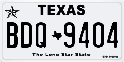 TX license plate BDQ9404