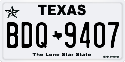 TX license plate BDQ9407
