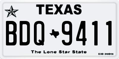 TX license plate BDQ9411