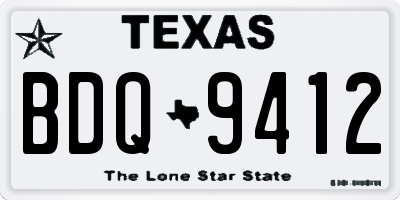 TX license plate BDQ9412