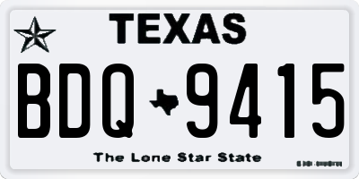 TX license plate BDQ9415