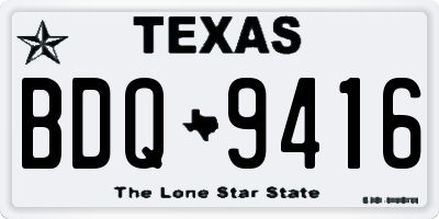 TX license plate BDQ9416