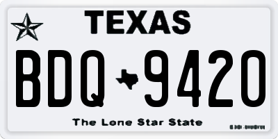 TX license plate BDQ9420