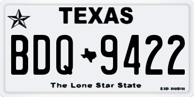 TX license plate BDQ9422