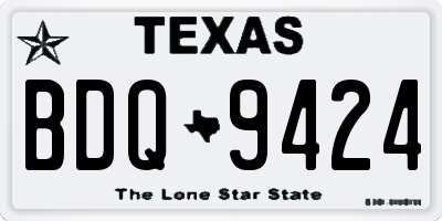TX license plate BDQ9424