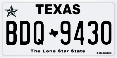 TX license plate BDQ9430
