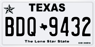TX license plate BDQ9432