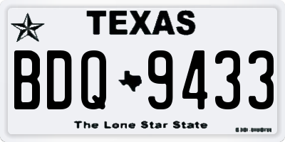 TX license plate BDQ9433