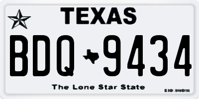 TX license plate BDQ9434