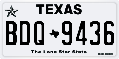 TX license plate BDQ9436