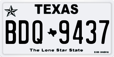 TX license plate BDQ9437