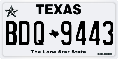 TX license plate BDQ9443
