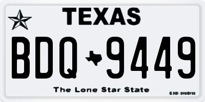 TX license plate BDQ9449