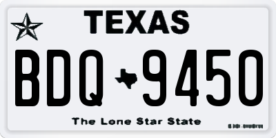 TX license plate BDQ9450
