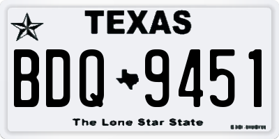 TX license plate BDQ9451