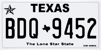 TX license plate BDQ9452