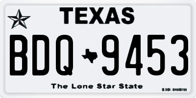 TX license plate BDQ9453