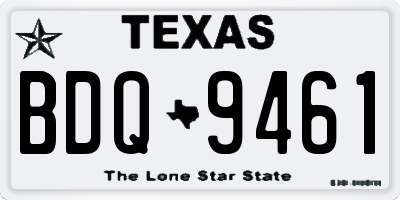 TX license plate BDQ9461