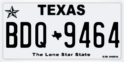 TX license plate BDQ9464
