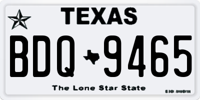 TX license plate BDQ9465