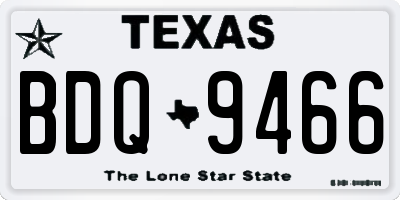 TX license plate BDQ9466