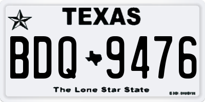 TX license plate BDQ9476