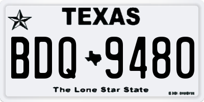 TX license plate BDQ9480