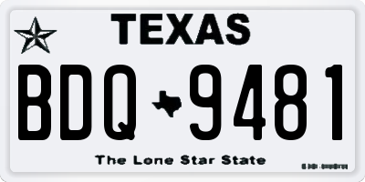 TX license plate BDQ9481