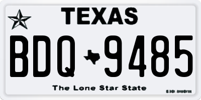 TX license plate BDQ9485