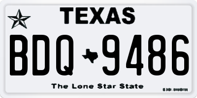TX license plate BDQ9486