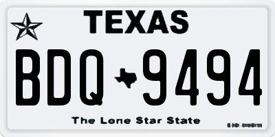 TX license plate BDQ9494