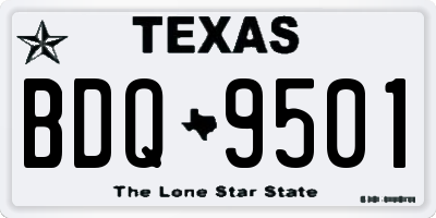 TX license plate BDQ9501