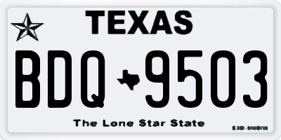 TX license plate BDQ9503