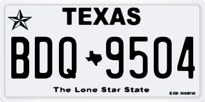 TX license plate BDQ9504