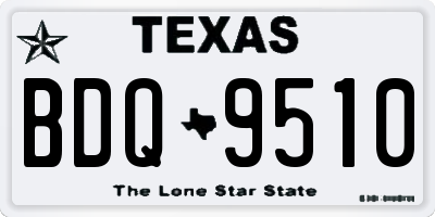 TX license plate BDQ9510