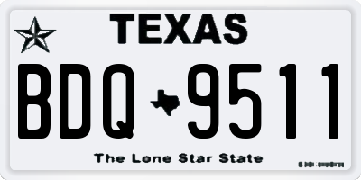 TX license plate BDQ9511