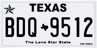 TX license plate BDQ9512