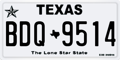 TX license plate BDQ9514