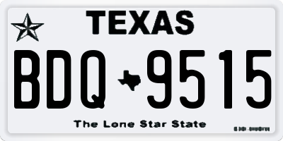 TX license plate BDQ9515