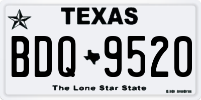 TX license plate BDQ9520