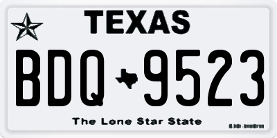 TX license plate BDQ9523