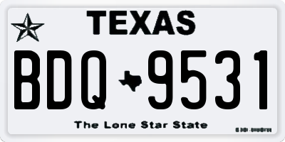 TX license plate BDQ9531