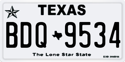 TX license plate BDQ9534