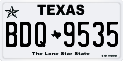 TX license plate BDQ9535