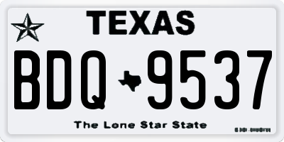 TX license plate BDQ9537