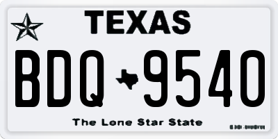 TX license plate BDQ9540