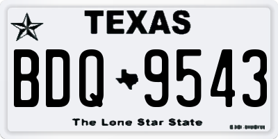 TX license plate BDQ9543