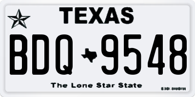 TX license plate BDQ9548