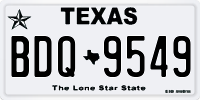 TX license plate BDQ9549