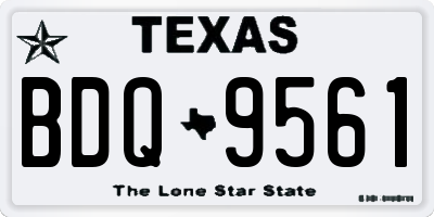 TX license plate BDQ9561